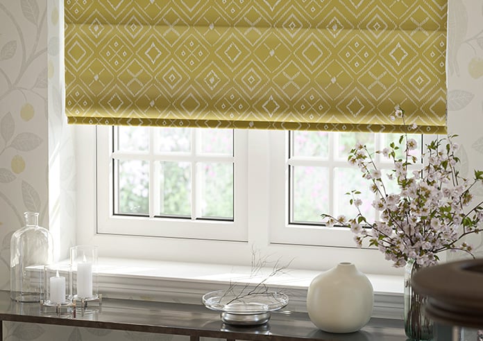 Newquay, Mustard - Motorised Roman Blind - Image 5